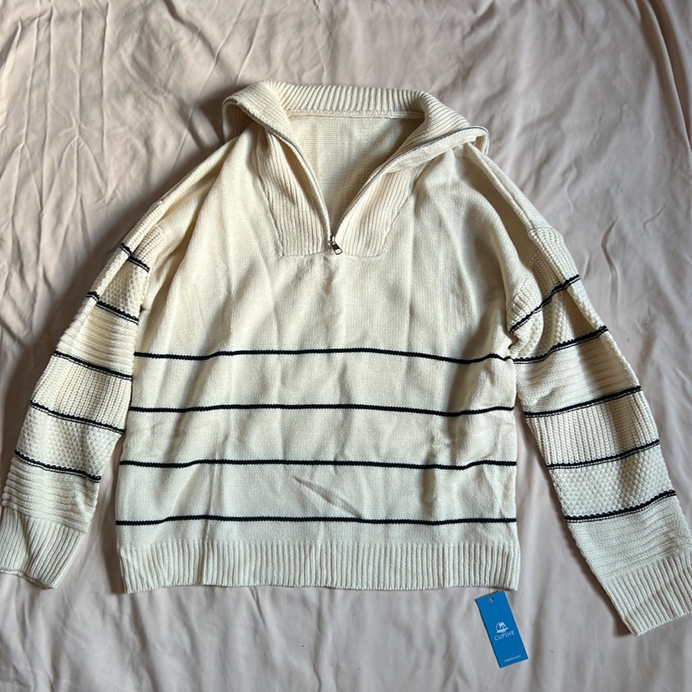 NWT Cupshe Striped Turtleneck Sweater